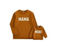 LSFYSZD Mommy and Me Christmas Family Matching Outfits Long Sleeve Crew Neck Mama's Mini/Besties Sweatshirts Pullover Tops for Women Girls