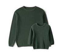 LSFYSZD Mommy and Me Family Matching Outfits Long Sleeve Crew Neck Knit Sweaters Mama&Mini Embroidery Jumpers Pullover Tops for Women Girls (Mama, XL, Z1-Dark Green)