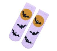 LSFYSZD Women Men Fuzzy Fluffy Cozy Winter Warm Super Soft Slipper Socks Grip Home Socks for Halloween (Light Purple, ONE SIZE)