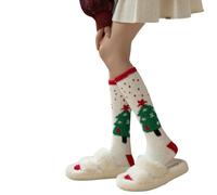 LSFYSZD Women Men Fuzzy Fluffy Cozy Winter Warm Super Soft Slipper Socks Grip Home Socks for Halloween Christmas (Z-Green Christmas Tree, ONE SIZE)