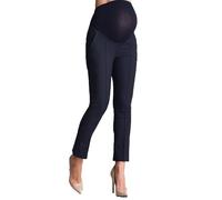 LSFYSZD Women's Maternity Pants for Work Over The Belly Bootcut Dress Pants Stretch Pregnancy Trousers (Navy Blue, S)