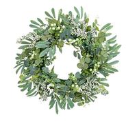 LSFYYDS Artificial Greenery Wreath,Artificial Leaf Wreath,Farmhouse Door Wreath,Summer Eucalyptus Wreath for Home,Office,Wedding Decor