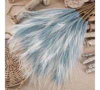 LSFYYDS Faux Pampas Gras,Floral Large Artificial Pompous Grass Branches,Fake Pampas Grass for Floor Vase,Pampas Grass Decor tall for Vase Filler Farmhouse Home Wedding Decor(Light Blue)