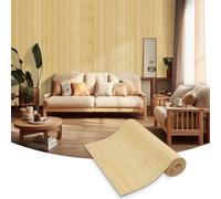 LSGCQ Bamboo Wall Panel Pole Wrap Wainscoting Panelling for Interior Wall Decor Living Room Office Kitchen Island (0.3×2.4m, Raw Colour)