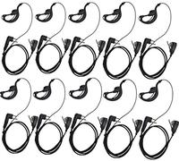 Lsgoodcare 10 Pack Tactical G Shape 2 Pin Radio Earpiece with PTT Mic, Police Headset Compatible with Motorola CP040 CP200 XTNi DTR VL50 Walkie Talkie