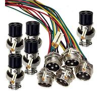 Lsgoodcare 10Pcs GX16-4pin Male Aviation Connector Power Electrical Terminal Wire Line Socket with 20Awg 7.87Inch Cable & 16MM 4Din Female Air Plug Sockets