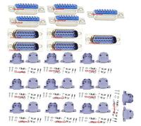 Lsgoodcare 10Pcs RS232 Parallel Serial Port DB15 15 Pin D Sub Male/Female Solder Connector + 10Pcs DB15 Plastic Shell Cover
