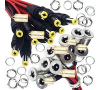 Lsgoodcare 20Pcs 5.5 x 2.1MM 8A-10A DC Power Connector Jack Socket Threaded Female Adapter with Cable & 5.5MM x 2.1MM 12V Pure Copper Male DC Power Pigtail Cable