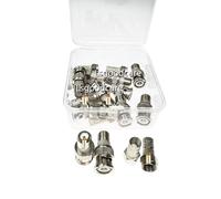 Lsgoodcare 20Pcs BNC F Connector Kit, BNC Male Plug to F Female Jack Coax Connector Adapter for CCTV Camera Surveillance Video