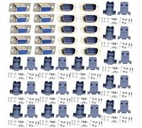 Lsgoodcare 20Pcs RS232 Parallel Serial Port DB9 9 Pin D Sub Male Female Solder Connector + 20Pcs DB9 Plastic Shell Cover