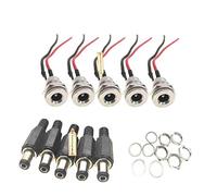 Lsgoodcare 5.5 x 2.1 MM 10A Dc Power Jack Socket Dc-099 30V Threaded Female Mount Connector Adapter with 3.94Ich 18Awg Cable & Dc Barrel Jack Plug Male