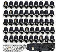 Lsgoodcare 50Pack 5.5 x 2.1 MM DC Power Jack Socket Female Threaded Mount Connector Adapter with Dustproof Plug