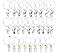 Lsgoodcare Openable Curtain Clips with Rings White 2Inch, Strong Metal Decorative Curtain Clip, Rustproof Drapery Open Clip Rings Pack of 30
