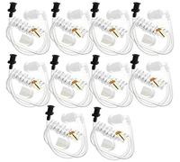 Lsgoodcare Replacement Coil Tube,Lsgoodcare Acoustic Air Tube Audio Tube Earbuds Compatible for Motorola Kenwood Icom Midland Two Way Radio Walkie Talkie Ear Piece, Clear White, Pack of 10