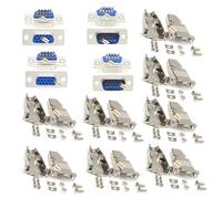 Lsgoodcare RS232 Parallel Serial Connector Db15-15 Pin D Sub Male Female Solder Plug and 8 Pack Metal Db15 Shell Cover