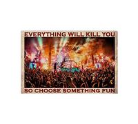 LSGX Aluminium Metal Tin Sign Decor Tomorrowland Festival Choose Something Funny Home Cave Garage Bar Wall Decoration Vintage Metal Sign 8 X 12 Inch