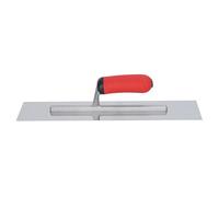 LSGZJZY Professional Concrete Finishing Trowel, Stainless Steel Blade with Soft Grip Handle, Silver and Red, 14 x 4 Inch