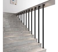 LShaped Stair Railing Metal Handrail with Brackets Nonslip Indoor Stair Railings for Hallways Villa LoftMatte Black Finish (90cm)