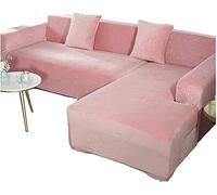 LShaped Velvet Sofa Cover Stretch Slipcover for Modular Sofas with Left/Right Armrest Fits 1/2/3/4 Seaters (Color K Size: 235300 cm)
