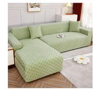 LShapeStretchVelvetSofaCoverNonSlipElasticSlipcoverfor14SeaterCouchwithChaiseWashableFurnitureProtectorforLivingRoomFits185230cm(Style1)