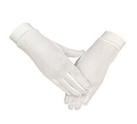 LSHARON 100% Mulberry Silk Thermal Liner Gloves (Medium, White)