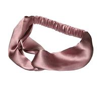 LSHARON 100% Mulberry Silk Women Elastic Hair Headband Hair Accessories Turban Headbands Twisted (Pink)