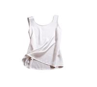 LSHARON SILK 100% 19 Momme Mulberry Silk Women's Blouse Tank Top (M(Tag L), White)