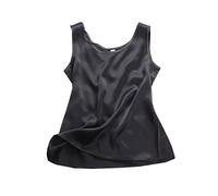 LSHARON SILK 100% 19 Momme Mulberry Silk Women's Blouse Tank Top (S(Tag M), Black)
