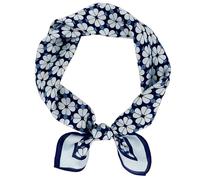 LSHARON SILK 100% Mulberry Silk Scarf Lightweight Neck Scarf - 53x53cm - Digital Printed Small Square Wraps Pure Silk Scarves Natural Silk Neckerchief Headscarf Gift for Women Men (Blue)