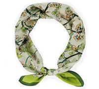 LSHARON SILK 100% Mulberry Silk Scarf Lightweight Neck Scarf - 53x53cm - Digital Printed Small Square Wraps Pure Silk Scarves Natural Silk Neckerchief Headscarf Gift for Women Men (36 Green Butterfly)