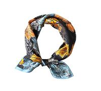 LSHARON SILK 100% Mulberry Silk Scarf Lightweight Neck Scarf - 53x53cm - Digital Printed Small Square Wraps Pure Silk Scarves Natural Silk Neckerchief Headscarf Gift for Women Men (#3)