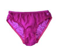 LSHARON SILK Men's Sexy 100% Mulberry Silk Briefs Lingerie Breathable Underwear (L (Tag 2XL), Rose Red)