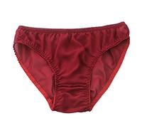 LSHARON SILK Men's Sexy 100% Mulberry Silk Briefs Lingerie Breathable Underwear (S (Tag L), Red)