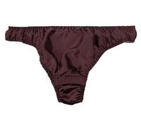 LSHARON SILK Men's Sexy 100% Mulberry Silk G-string Lingerie Underwear Thong Briefs (S(Tag L), Brown)