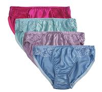 LSHARON SILK Women's Sexy 100% Mulberry Silk Briefs Lingerie Thong Underwear Panties (M(Tag L), A02)