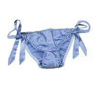 LSHARON SILK Women's Sexy 100% Mulberry Silk Thong Lingerie G-String Underwear Panties (Sky Blue)
