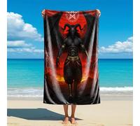 LSHBGV Baphomet Style Black Goat Man Print Beach Towel - Hellfire Theme Microfiber Beach Towel, Heavy Metal Gothic Style, Adult Large Size (style2,160cm x 80cm)