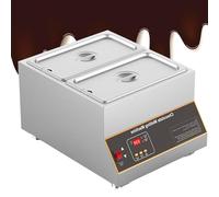 LSHFYV Chocolate Tempering Machine, Commercial Chocolate Melting Machine 0-95℃ Electric Chocolate Tempering Machine 1/2/4 Tank Stainless Steel Warmer Melting Pot,2Tank