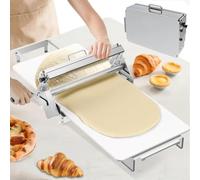 LSHFYV Croissant Dough Laminator, Commercial Dough Roller Sheeter, Dough Machine Thickness Adjustable 0-25mm, Stainless Steel, Table Top Croissants Fondant Pizza Pastry Sheeter Machine Type400