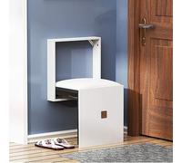 LSHFYV Shoe Changing Stool at the Entrance, Folding Shower Seat Wooden Wall Mounted Bench Bathroom Stool, High-End Entrance Hall Entrance Foyer Chair, Invisible Household Folding Stool,D
