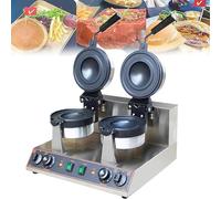 LSHFYV UFO Burger Maker Machine, Commercial Gelato Panini Press Machine, Ice Cream Filling Waffle Maker 50-300℃ Temperature Control Double-Sided Heating 5 Minutes Timer,B