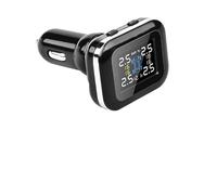 LSHIJI Tpms Smart Car Adjustable Display Angle Cigarette Lighter Tire Pressure Monitoring System With USB IP68 Waterproof Sensors(Internal Sensors,TY-D10)