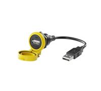 LSHITECH LU22 Industrial USB 2.0 Waterproof Extension Cable with Automatic Flap 0.1m, 0.3m, 0.5m, 1m, 1.5m, 2m, 3m and 4m (Yellow Cap, Metal Nut, 0.3M cable)
