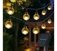LShun Solar Garden Lights Outdoor, 40FT/12M 100 LED Solar String Lights Waterproof, Solar Powered Crystal Ball Indoor/Outdoor Fairy Lights Decorative for Garden, Festival, Yard, Parties (Warm White)