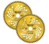 LSHUZIYU, 205mm-56T, 2pcs-Set. Arbor 25.4mm with 22.23-20-16mm Washer, Carbide Tip, Brush Cutter Blade, Trimmer Weed Blade.