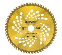 LSHUZIYU, 205mm-56T. Arbor 25.4mm with 22.23-20-16mm Washer, Carbide Tip, Brush Cutter Blade, Trimmer Weed Blade.