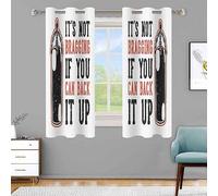 LshyMn Fitness Curtain 42x63 Inches Sports Affirmation Positive Quotes Motivational Room Darkening Curtain for Living Room,Set of 2 Panels CLXTMN245
