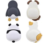 LSHYSMA 4Pcs Door Handle Protector for Wall,Rubber Self Adhesive Wall Door Stops Stopper,Cartoons Animal Wall Door Knob Anti-Collision Bumper Noise Dampening Pads for Cabinets,Furniture,Kitchen