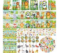 LSJDEER Wild Animals Party Favors, Jungle Safari Birthday Decorations, Animal Gifts Bags Keychain Mini Notepad Stickers Bracelets for Animal Party Supplies Kids Boys Girls