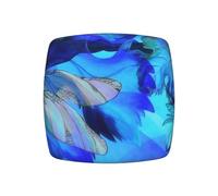 LSJRBWTD Art Dragonfly Stretch Chair Seat Covers Set of 2 | Washable Square Cushion Slipcovers with Secure Straps, Easy Installation for Dining Room Kitchen Office Decor